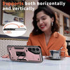 For Samsung Galaxy S25 5G Ring Holder PC Hybrid TPU Phone Case(Rose Gold)