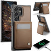For Samsung Galaxy S23 Ultra 5G JEEHOOD J06 British Style RFID MagSafe Card Bag PU Phone Case(Brown)