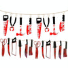 8pcs +12pcs Halloween Imitation Blood Knife Pendant Decorative Flag Haunted House Door Curtain