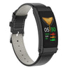 K50 1.08 inch Leather Band Earphone Detachable IP67 Waterproof Smart Watch Support Bluetooth Call(Black)