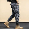 Mens Overalls Long Pants Casual Loose Leg Jeans, Size: L(Gray)