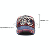 13948 Shark Pattern Washable Baseball Cap Spring and Autumn Sun Hat, Size:One Size(Wine Red)