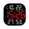 13-Inch LED Acrylic Electronic Clock Large-Screen Square Wall Clock With Timing Temperature Humidity(6632 White Red)