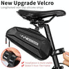 1.8L West Biking Cycling Tail Bag Bicycle Hard Shell Bag Quick Release Bracket Bag Silicone Non-Slip Large Capacity Tail Bag(Black)