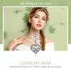 S925 Sterling Silver Pendant Heart-shaped Hollow I love Mother Beads DIY Bracelet Necklace Accessories