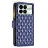 For Xiaomi Redmi K70 / K70 Pro Diamond Lattice Zipper Wallet Leather Flip Phone Case(Blue)