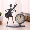 Iron Stainless Steel Small Table Clock Retro Personality Clock Birthday Gift(C68 Guitar Clock)