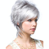 Short Hair Female Wigs Fluffy Fiber Set(Silver White)