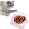 Elevated Tilted Cat & Dog Bowl - White - Posture Protecting