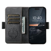 For iPhone 14 Pro Suteni J07 Multi-functional Horizontal MagSafe Denim Leather Phone Case(Black)