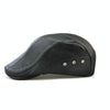 12982 Autumn and Winter Adjustable PU Leather Perforated Peaked Cap, Size:One Size(Light Coffee)