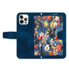 For iPhone 12 Pro Max Floral Pattern Leather Phone Case with Lanyard(Dark Blue)