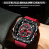 Curren 8442 Sport Six-Hand Silicone Strap Men Quartz Watch, Color: Rose Shell White