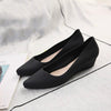 Shallow Mouth Square Head Single Shoes, Size:36(Black)