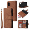 For Galaxy A01 Multifunctional Horizontal Flip Leather Case, with Card Slot & Holder & Zipper Wallet & Photo Frame(Brown)