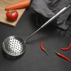 304 Stainless Steel Kitchen Equipment Thickened Hollow Handle Cooking Tool, Style: Slotted Spoon