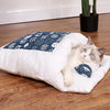 Washable Cat Sleeping Bag, Navy, Large