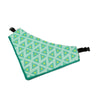Waterproof Dog Scarf, Green Triangle, XS - Absorbent & Adjustable