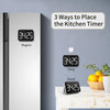 Rechargeable Large Screen LCD Electronic Timing Reminder Alarm Clock Kitchen Baking Timer(White)