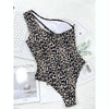 Leopard Print Hollow Strap One-piece Swimsuit For Women, Size: M