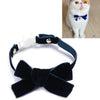 Velvet Bow Collar for Cats, Dogs & Rabbits (Blue, S 17-30cm)