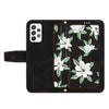 For Samsung Galaxy A72 5G / 4G Floral Pattern Leather Phone Case with Lanyard(Black)