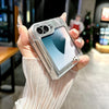 For Samsung Galaxy Z Flip4 5G Transparent Edge PC Folding Phone Case(Feather Yarn)