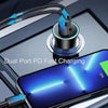 40W Dual PD Car 2 in 1 Fast Charger Car Cigarette Lighter (White)