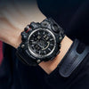 SANDA 3132 Men Multifunctional Waterproof Luminous Sports Watch(Black Gold)