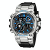 SMAEL 1803B Outdoor Waterproof Multifunctional Alloy Sports Watch(Silver Blue)
