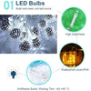 Ironwork Hollow Small Ball Outdoor LED Light String Garden Festival Decoration Light with Remote Control, Specification:Waterproof Battery Box 50 LEDs(Warm White)