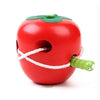 Wooden Learning and Education Children Colorful Worm Eat Fruit Apple Educational Toys