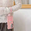 For Samsung Galaxy A32 4G Cartoon Sausage Mouth TPU Phone Case with Bead Chain(Pink)