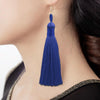3 Pairs Women Boho Fashion Long Tassel Earrings(Blue)