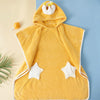 60x120cm Kids Bath Towel Thickened High Density Coral Fleece Hooded Cloak Water Absorbent Cape(Yellow)