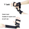 Half-Finger Sports Gloves Non-Slip Silicone Fitness Equipment Gloves Sports Compression Wristbands, Specification: L Black