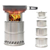 Outdoor Portable Round Wood Stove Charcoal Stove Solid Alcohol Stove Thick Stainless Steel Picnic Stove