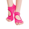 One Pair Open Toe Open Instep Anti-slip Sports Female Yoga Socks, Size: 34 - 39 (EUR)(Magenta)