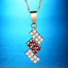 18k Gold Plated Irregular Geometry Crystal Pendant Necklace For Female, 43*13 mm(red)