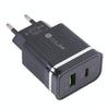 46-A2C2 20W PD + QC3.0 USB Multifunction Fast ChargerEU Plug(Black)