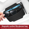 3073 Napa Texture Leather Car Removable Glasses Storage Bag(Brown)