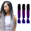 Fashion Color Gradient Individual Braid Wigs Chemical Fiber Big Braids, Length: 60cm(49 Black+Purple Red+Blue Purple)