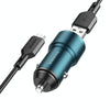 BOROFONE BZ19A Wisdom QC3.0 USB Port Fast Charging Car Charger with USB to Micro USB Cable(Blue)