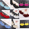 Tassel Earrings for Women Ethnic Big Drop Earrings Bohemia Fashion Jewelry Trendy Cotton Rope Fringe Long Dangle Earrings(Blue)