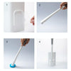 Disposable Toilet Brush Long Handle Cleaning Brush With Base Hanging Toilet Brush Set(White)