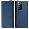 For Samsung Galaxy Note20 Ultra RC01 Dual-Folded Magnetic Suction RFID Leather Phone Case(Dark Blue)