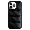 For iPhone 11 Pro Max Carbon Fiber Texture Down Jacket Phone Case(Black)