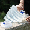 PE Folding Water Bag Shrink Bucket Outdoor Portable Water Bottle, Capacity: 3L(Blue Cover)