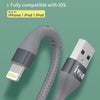 IVON CA92 2.4A Max USB to 8 Pin Rubber Fast Charging Data Cable, Length: 1.5m (Black)