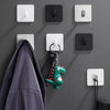 2pcs Stainless Steel Hooks Kitchen Bathroom Storage Behind Door Hooks With Adhesive, Style: Square Silver